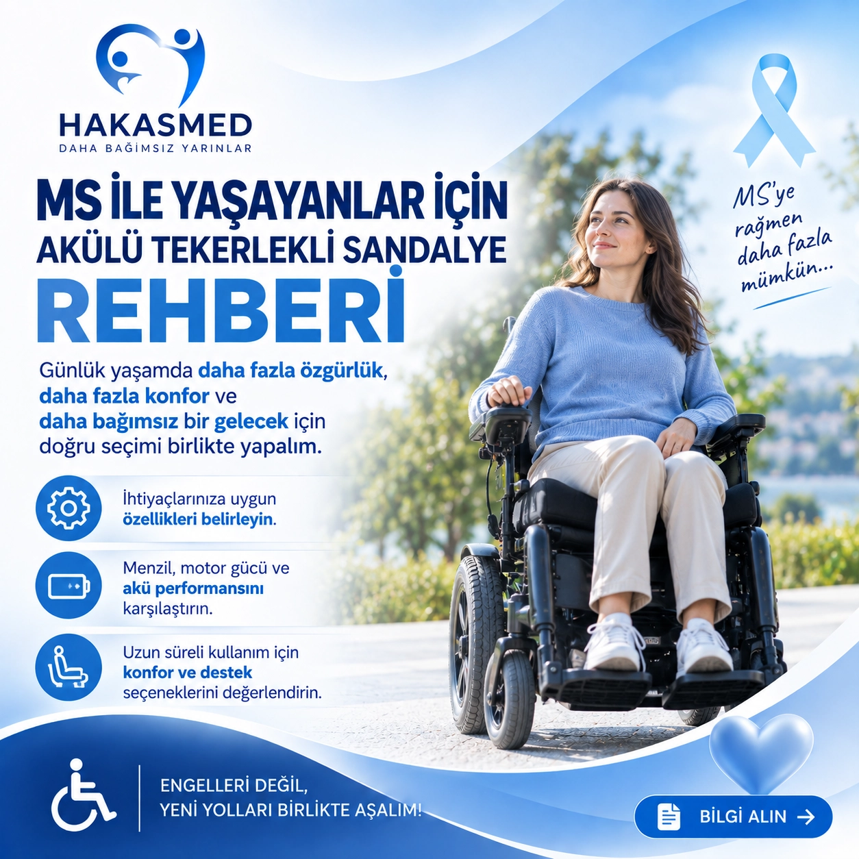 MS Hastaları İçin Akülü Tekerlekli Sandalye