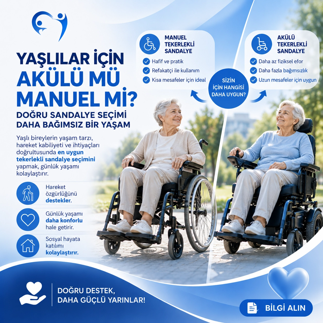 Yaşlılar İçin Akülü mü Manuel Sandalye mi?