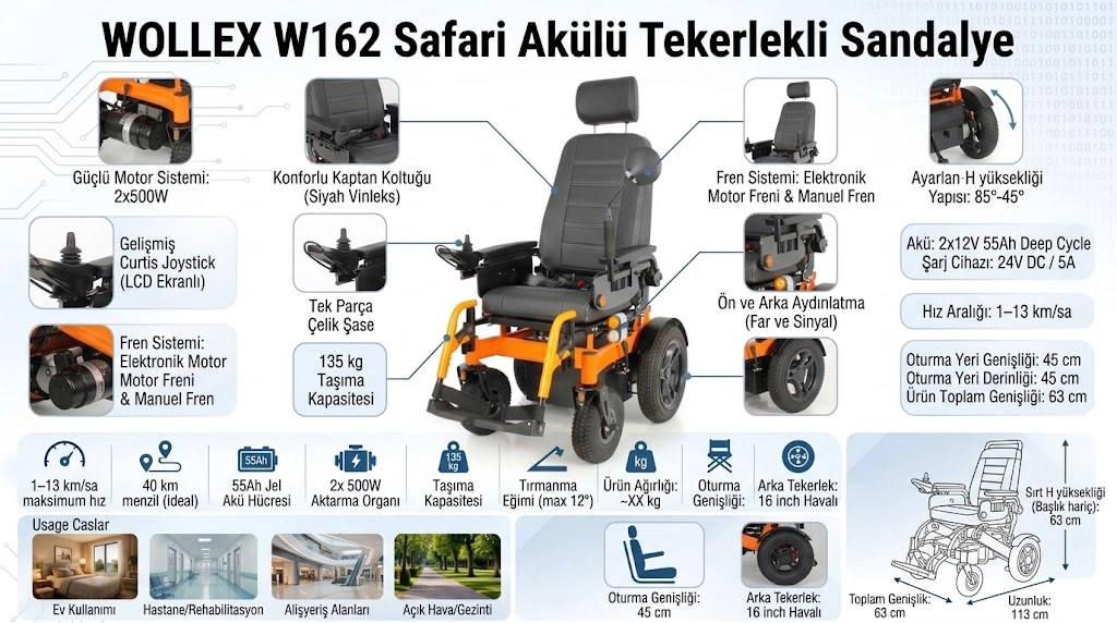 SW162L Safari Akülü Tekerlekli Sandalye
