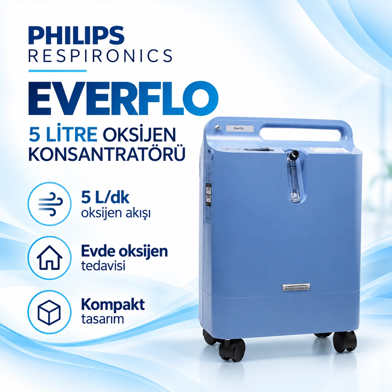 Philips Respironics EverFlo 5 Litre Oksijen Konsantratörü