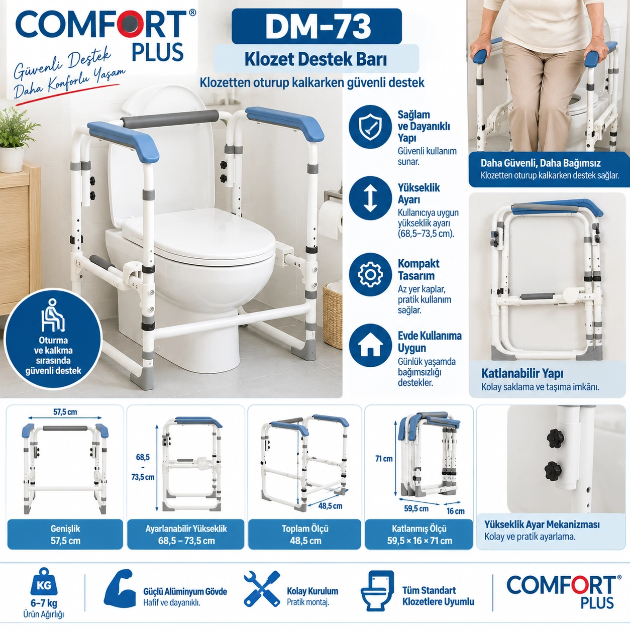 Comfort Plus DM-73 Klozet Destek Barı