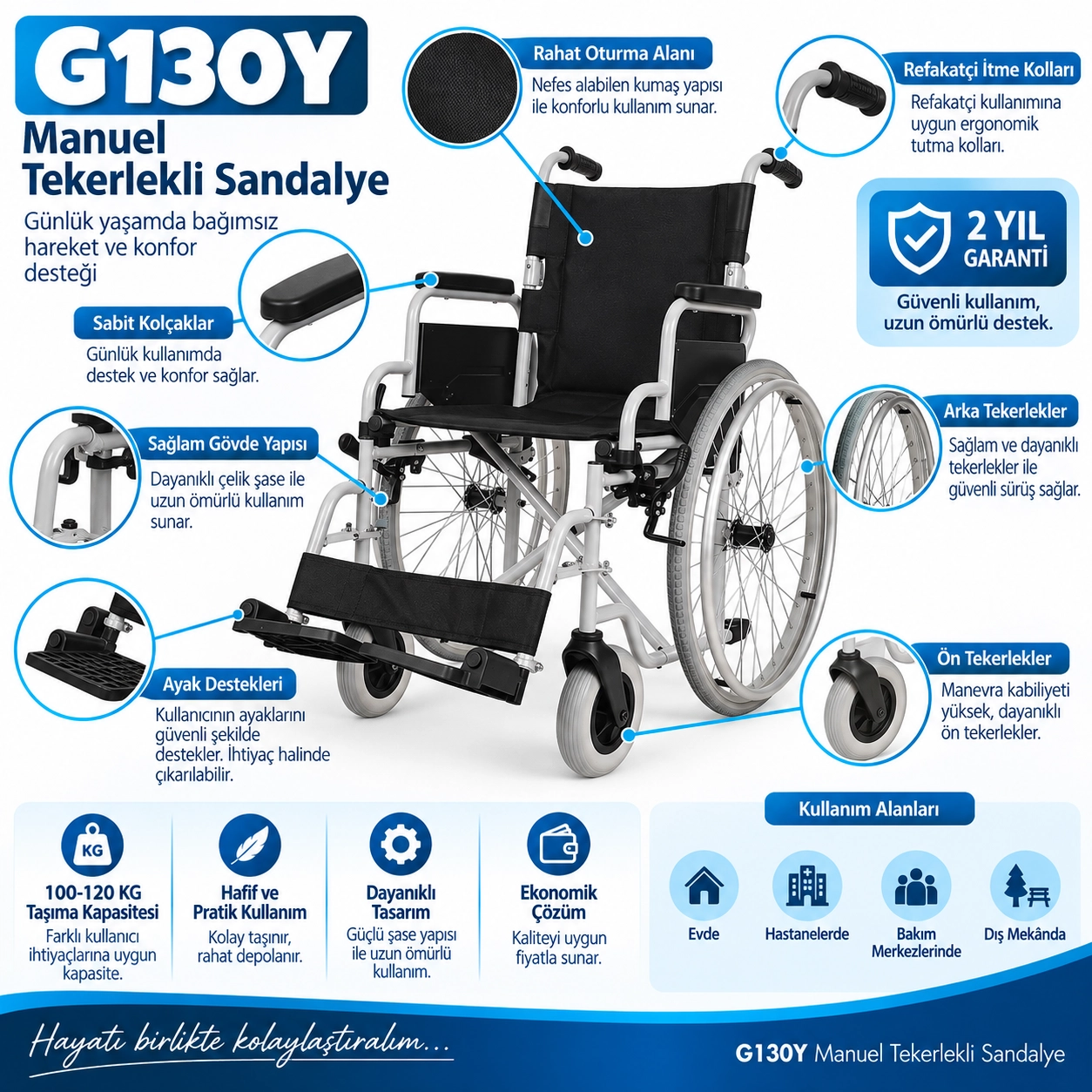 Golfi G130Y Manuel Tekerlekli Sandalye