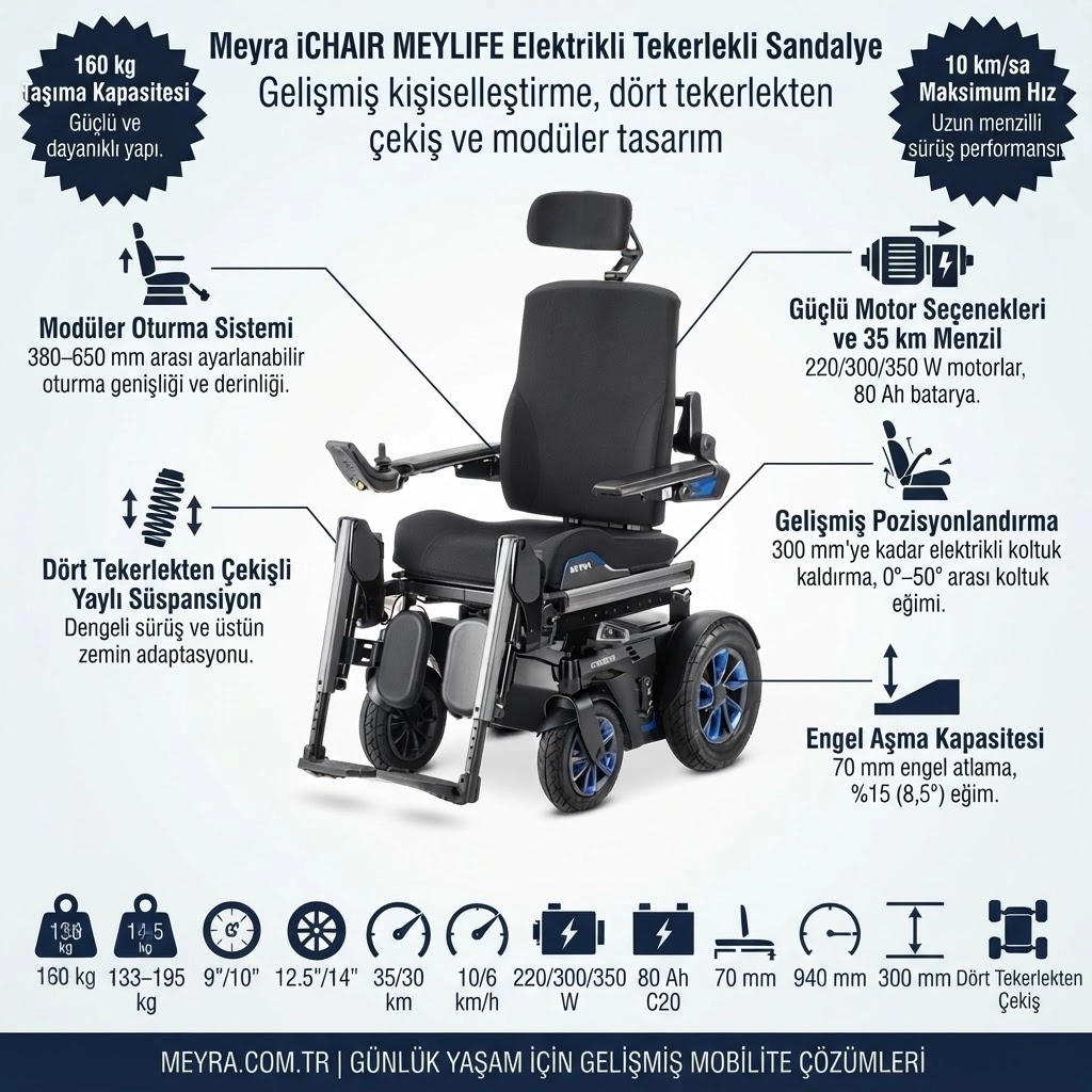 Meyra İchair Meylıfe 1.650 Akülü Tekerlekli Sandalye