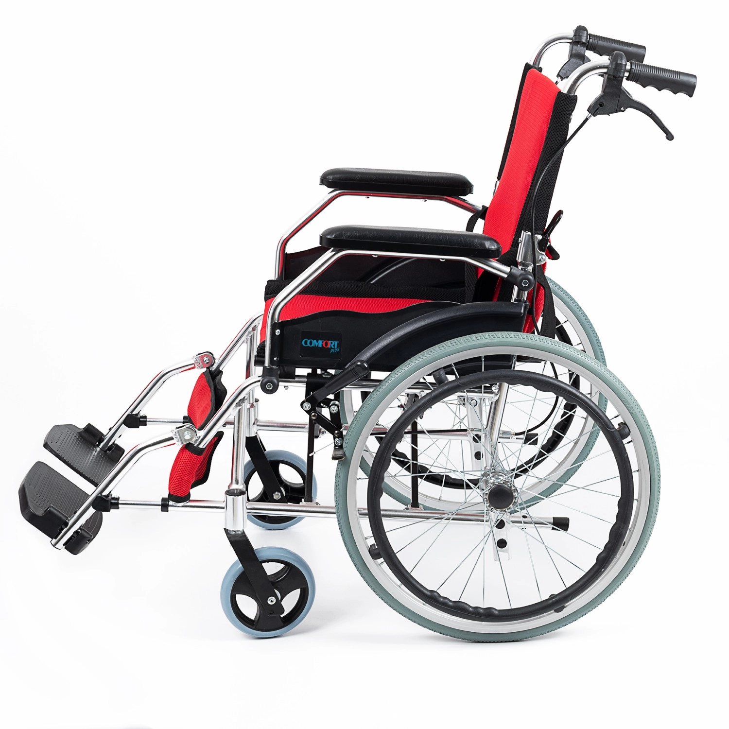 Comfort Plus KY863LAJ-A20 Kırmızı Alüminyum Tekerlekli Sandalye