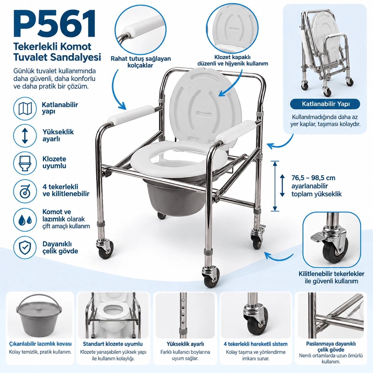 Poylin P561 Tuvalet Sandalyesi