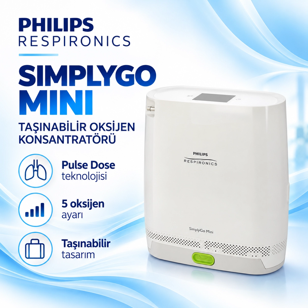 Philips Respironics SimplyGo Mini Taşınabilir Oksijen Konsantratörü