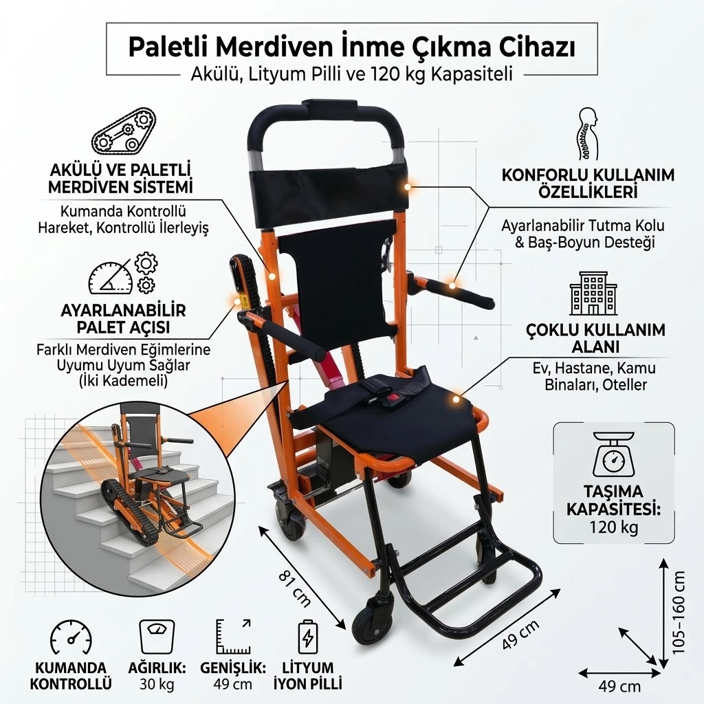 Paletli Merdiven İnme Çıkma Cihazı