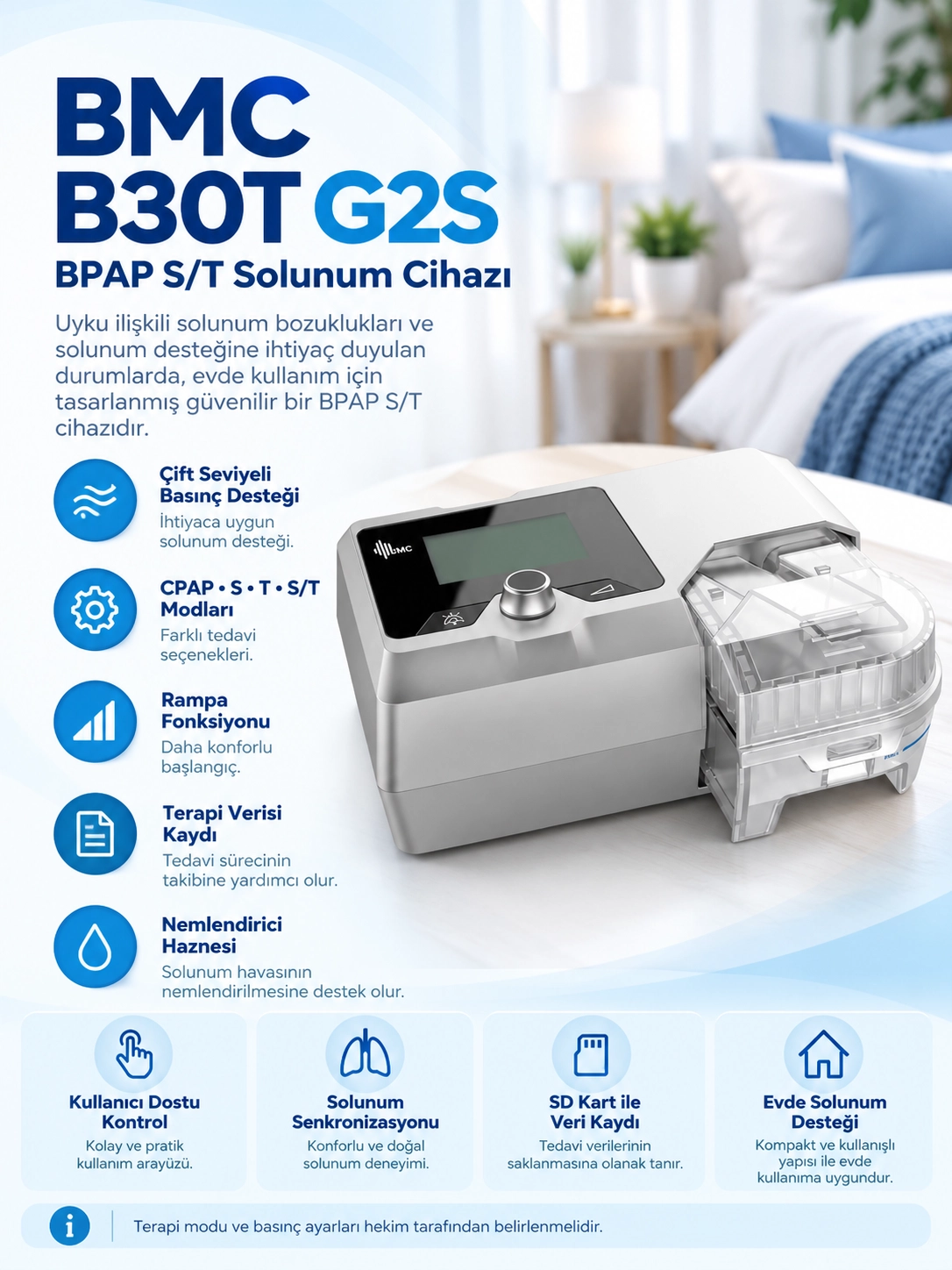 BMC B30T G2S BPAP S/T Cihazı 