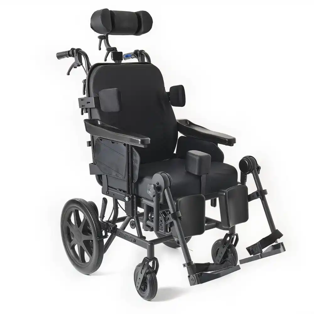 Comfort Plus Tetraplaji Tekerlekli Sandalye | Tilt ve Sırt Yatarlı Çok Fonksiyonlu Model DM-959-12