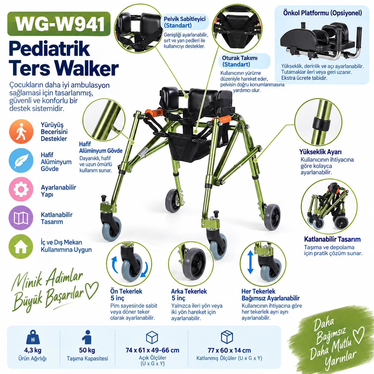 Wollex WG-W941 Pediatrik Walker