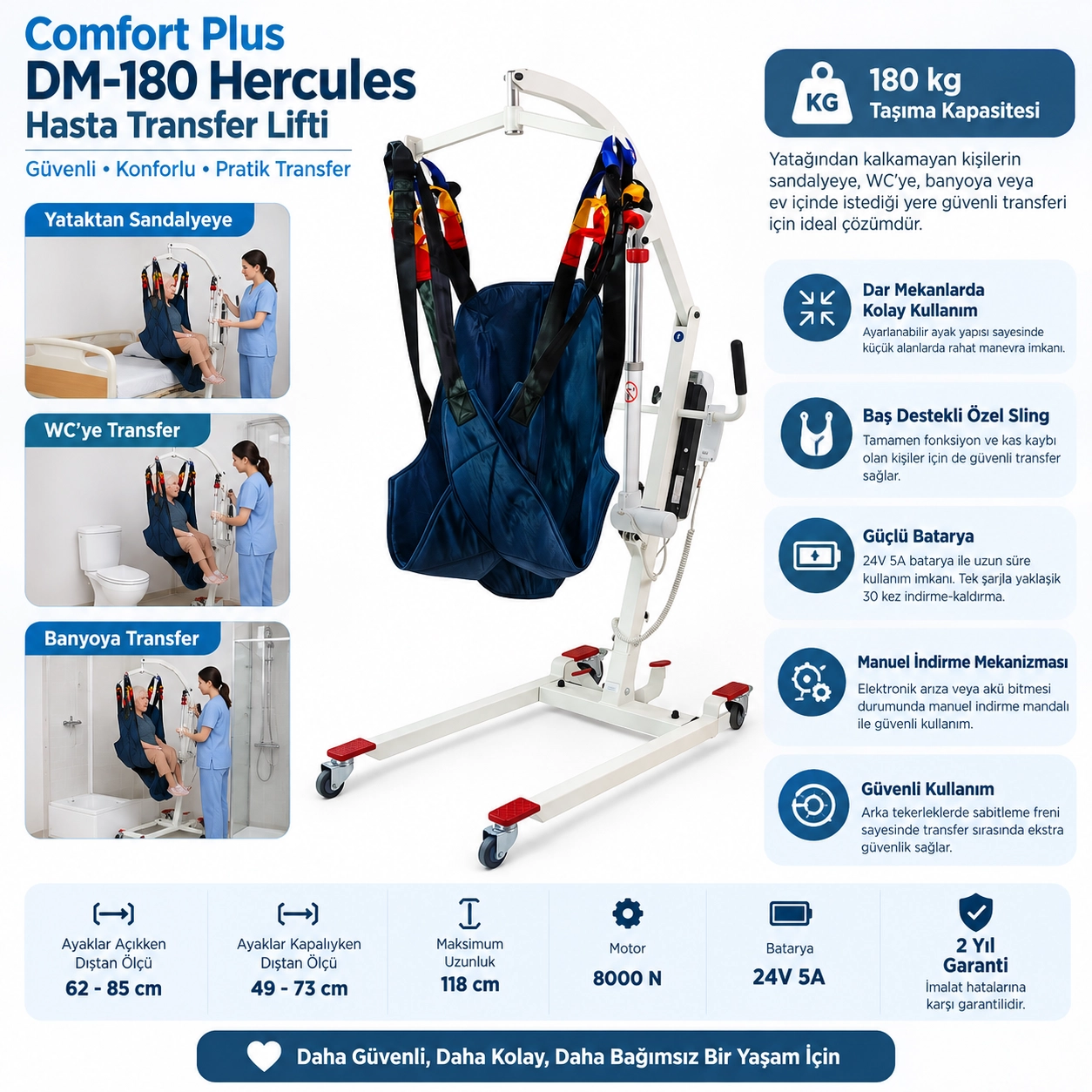 Comfort Plus DM-180 Hercules Hasta Transfer Lifti