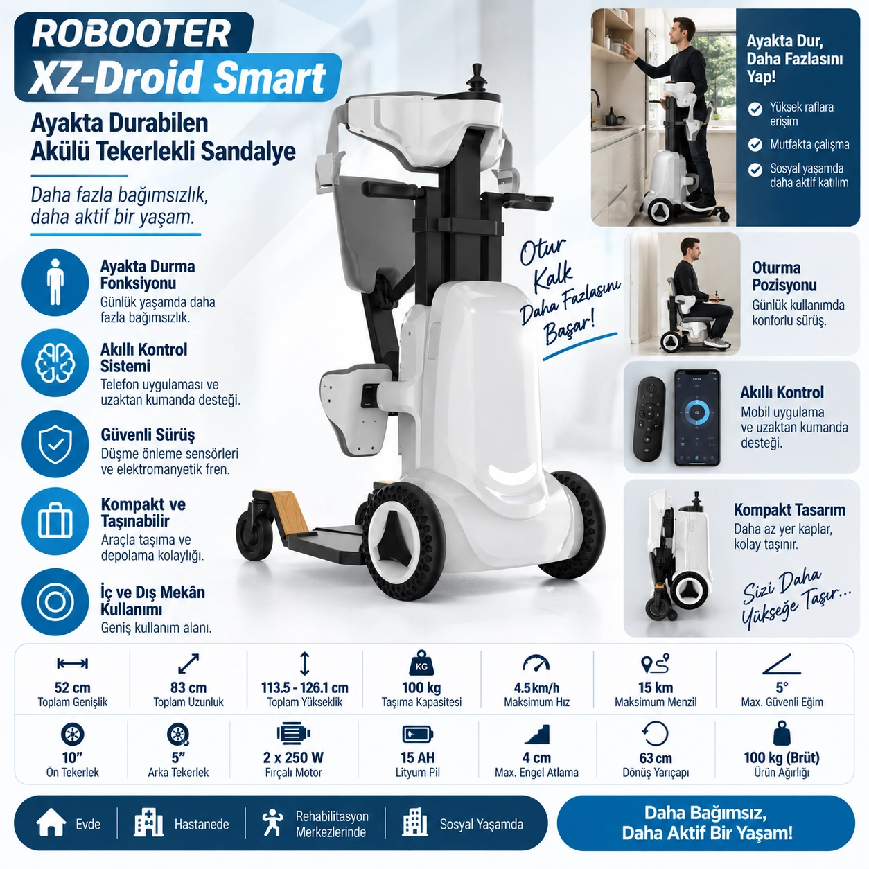 XZ-DROID A Robooter Akülü Tekerlekli Sandalye