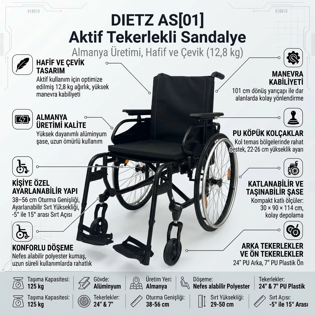 DIETZ AS[01] Aktif Tekerlekli Sandalye