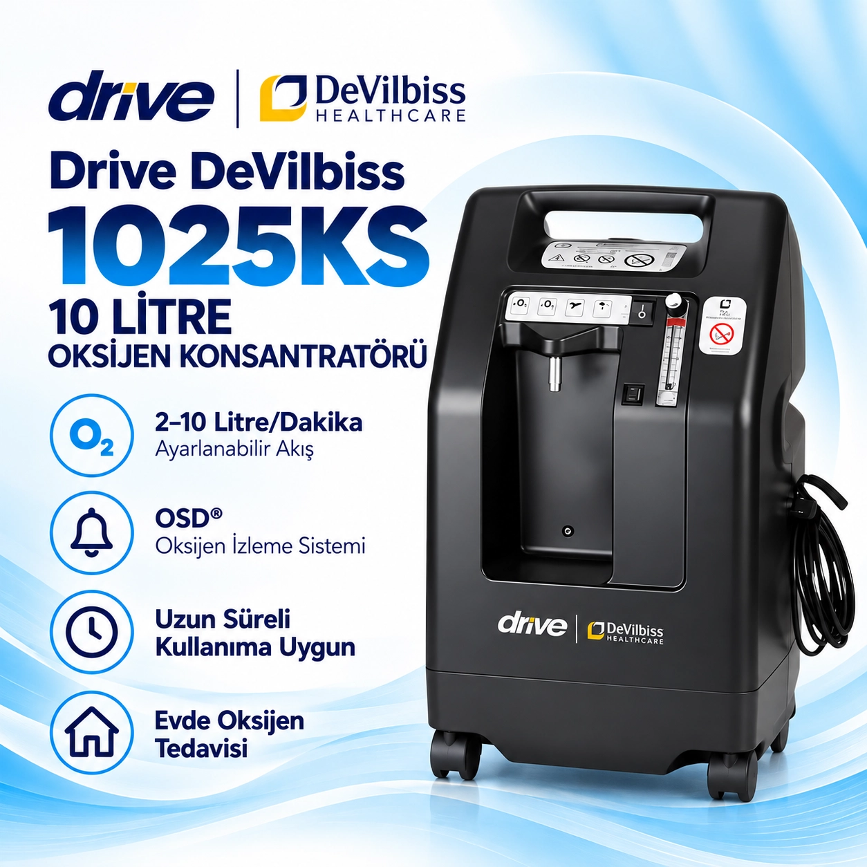 DeVilbiss 1025KS 10 Litre Oksijen Konsantratörü