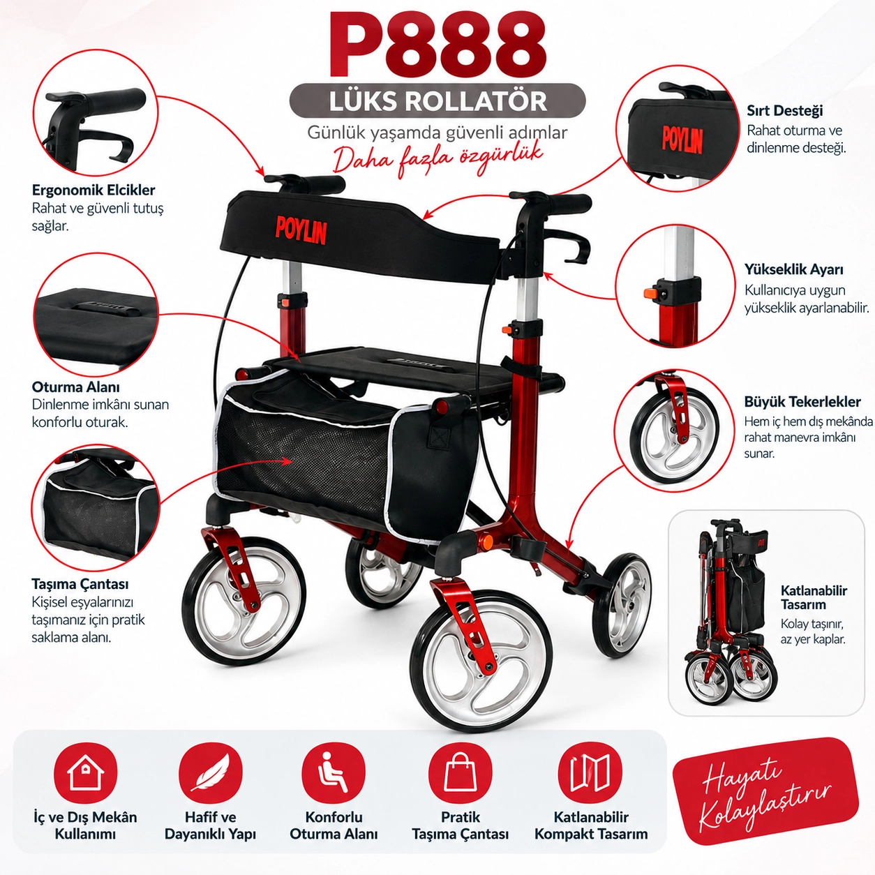 Poylin P888 Ultra Lüks Rolattör