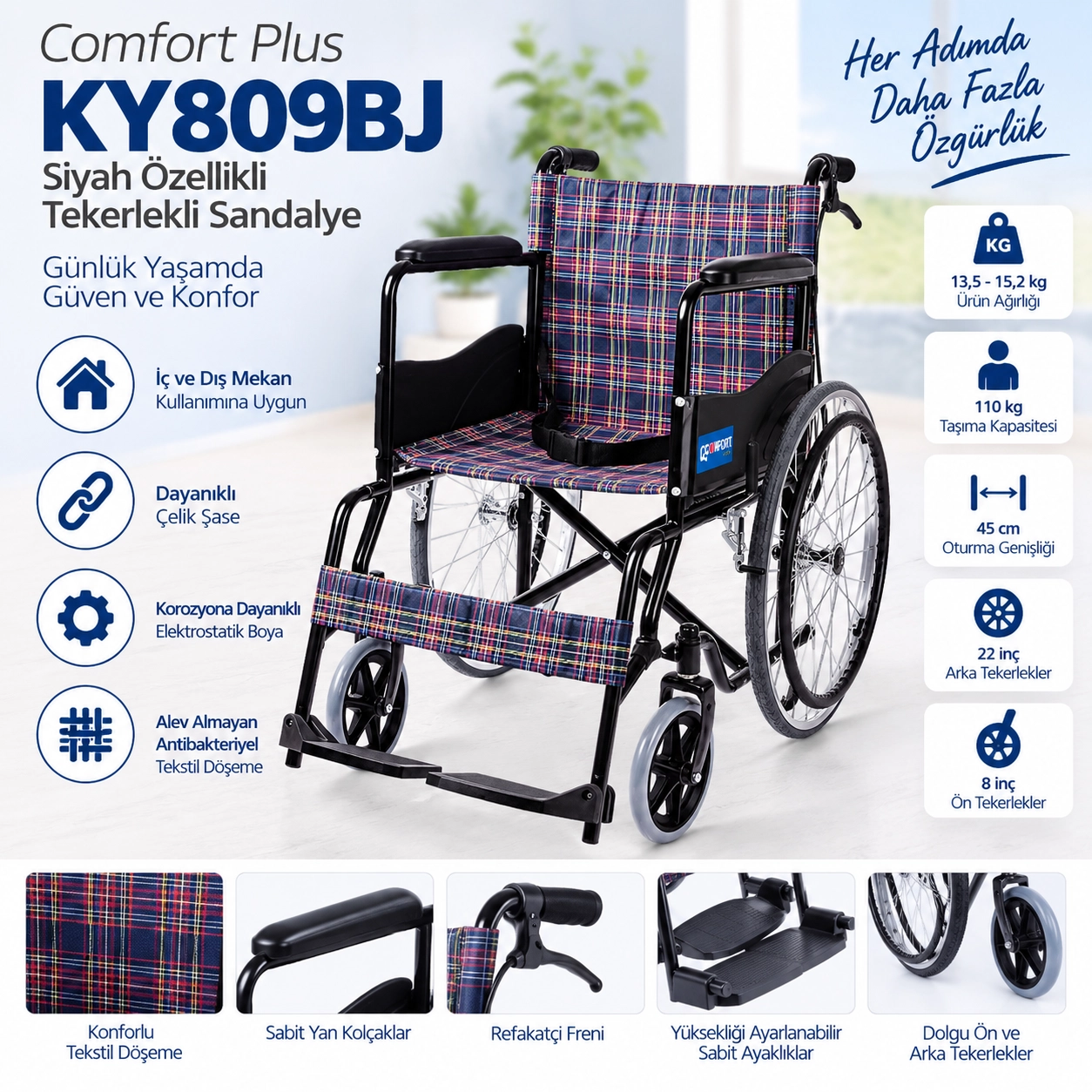 Comfort Plus KY809BJ Tekerlekli Sandalye