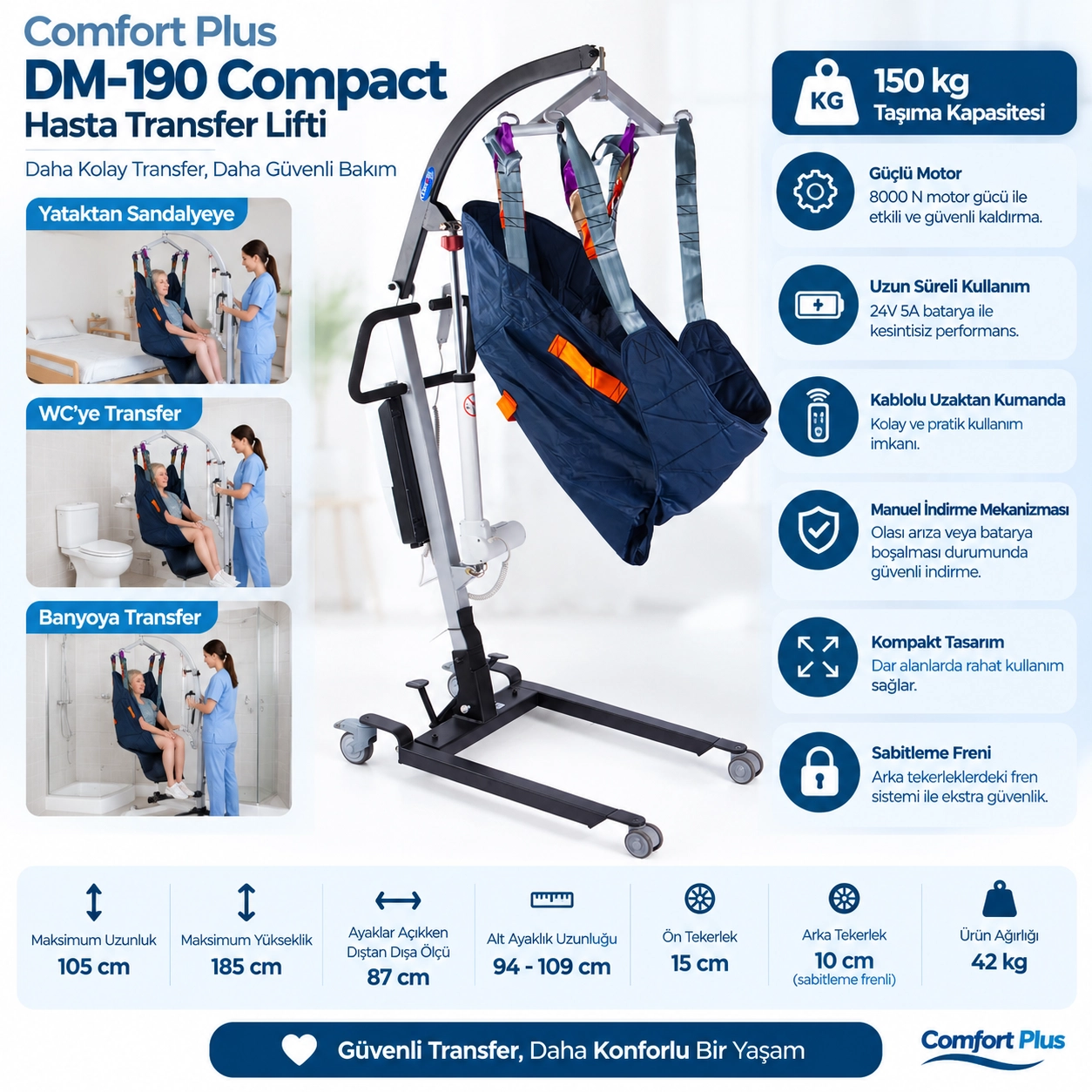 Comfort Plus DM-190 Compact Hasta Transfer Lifti