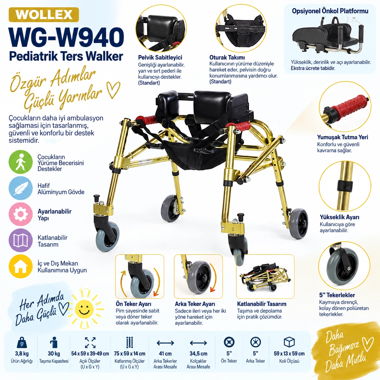 Wollex WG-W940 Pediatrik Walker