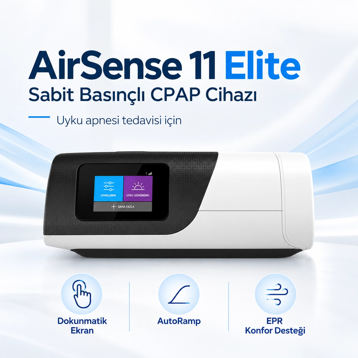 ResMed AirSense 11 Elite CPAP Cihazı | Sabit Basınçlı Uyku Apnesi Cihazı