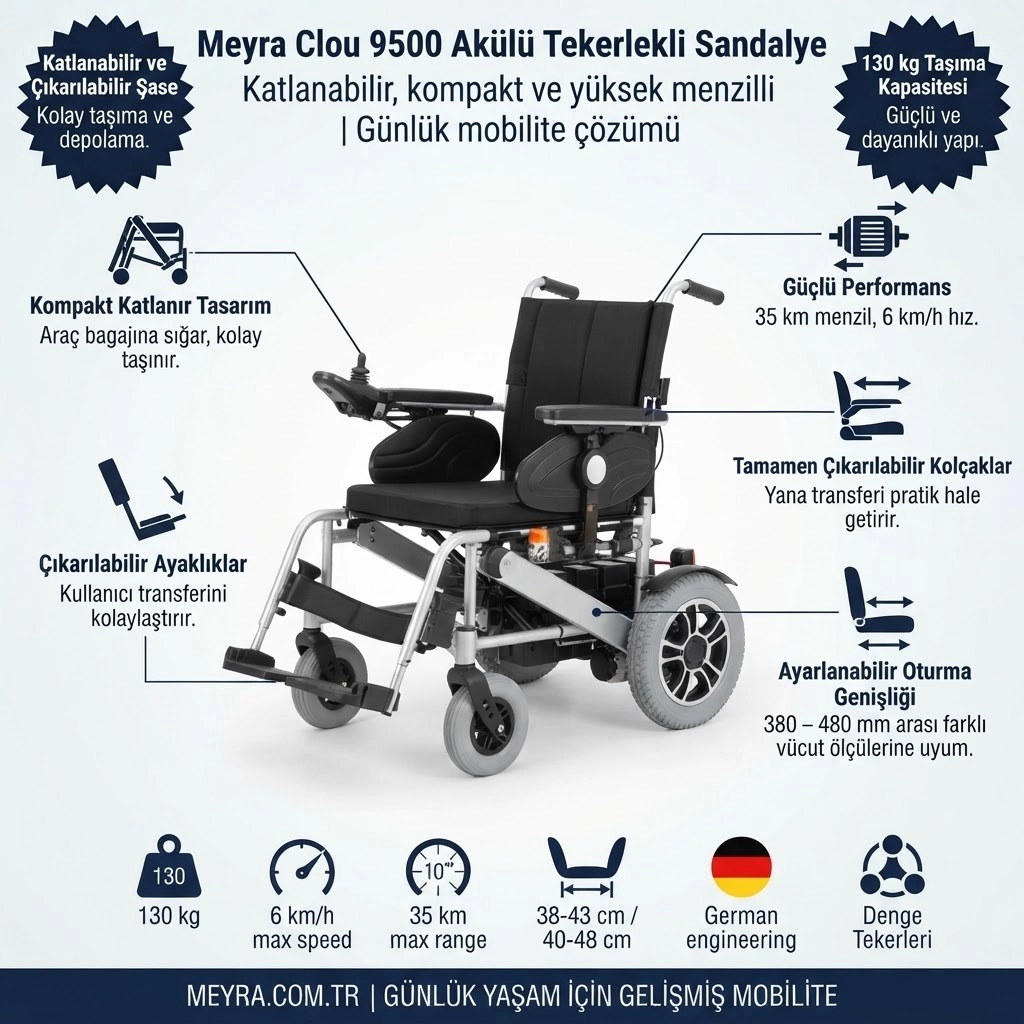 Meyra Clou 9.500 Katlanabilen Akülü Sandalye