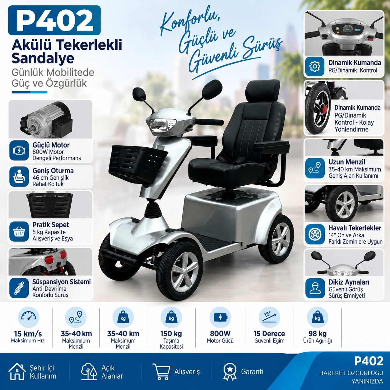 Poylin P402 Dört Tekerli Engelli Aracı