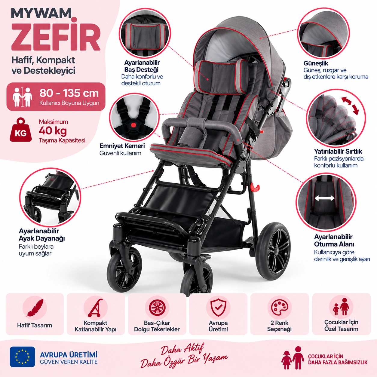Mywam Zefir Engelli Çocuk Puseti