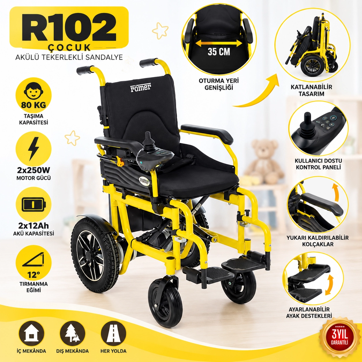 Römer R102 Çocuk Akülü Tekerlekli Sandalye