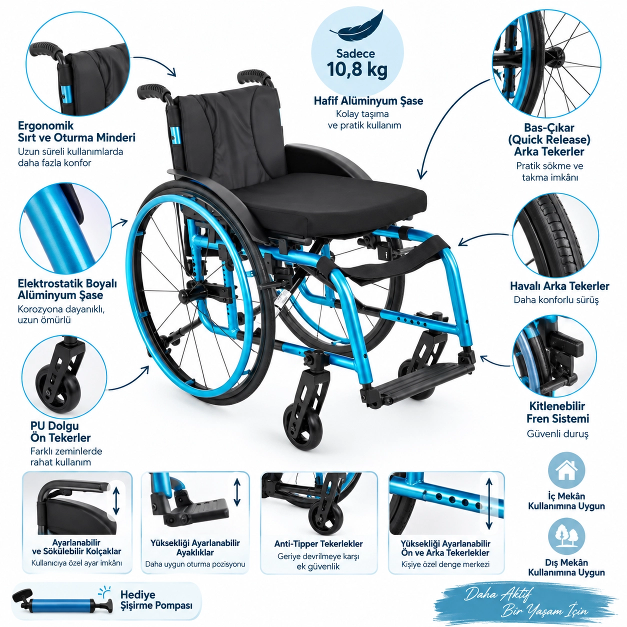 Comfort Plus Dinamik S2 Aktif Tekerlekli Sandalye