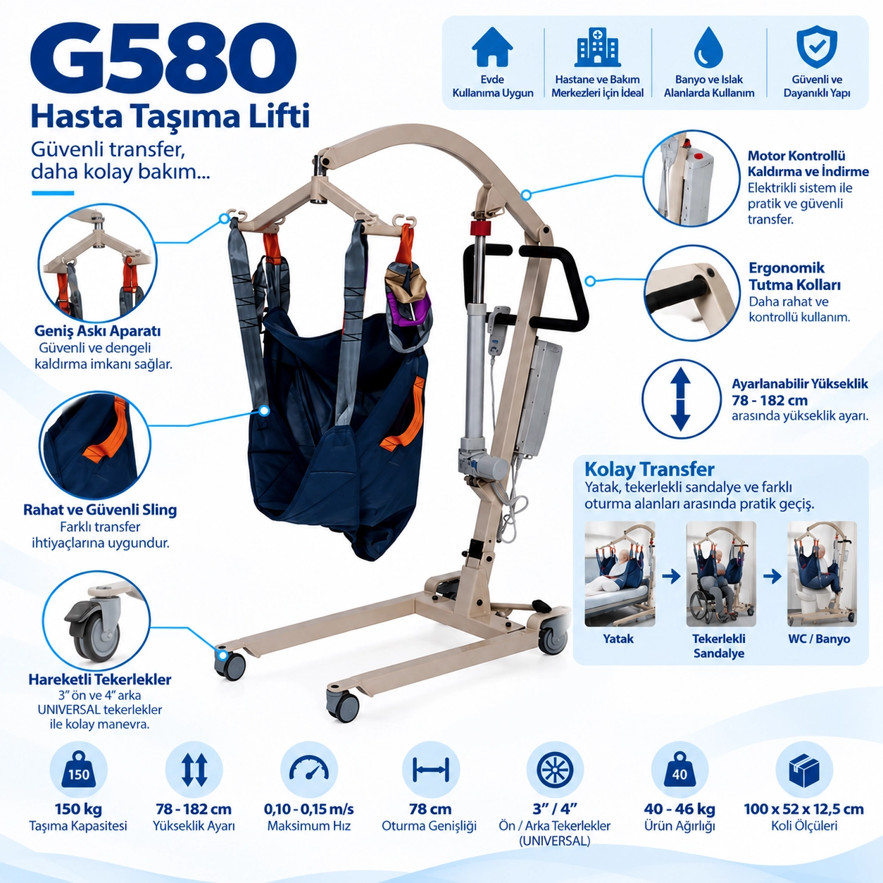 G580 Hasta Taşıma Lifti