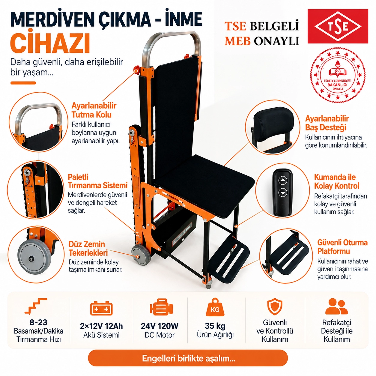Merdiven Çıkma-İnme TSE Belgeli MEB onaylı 