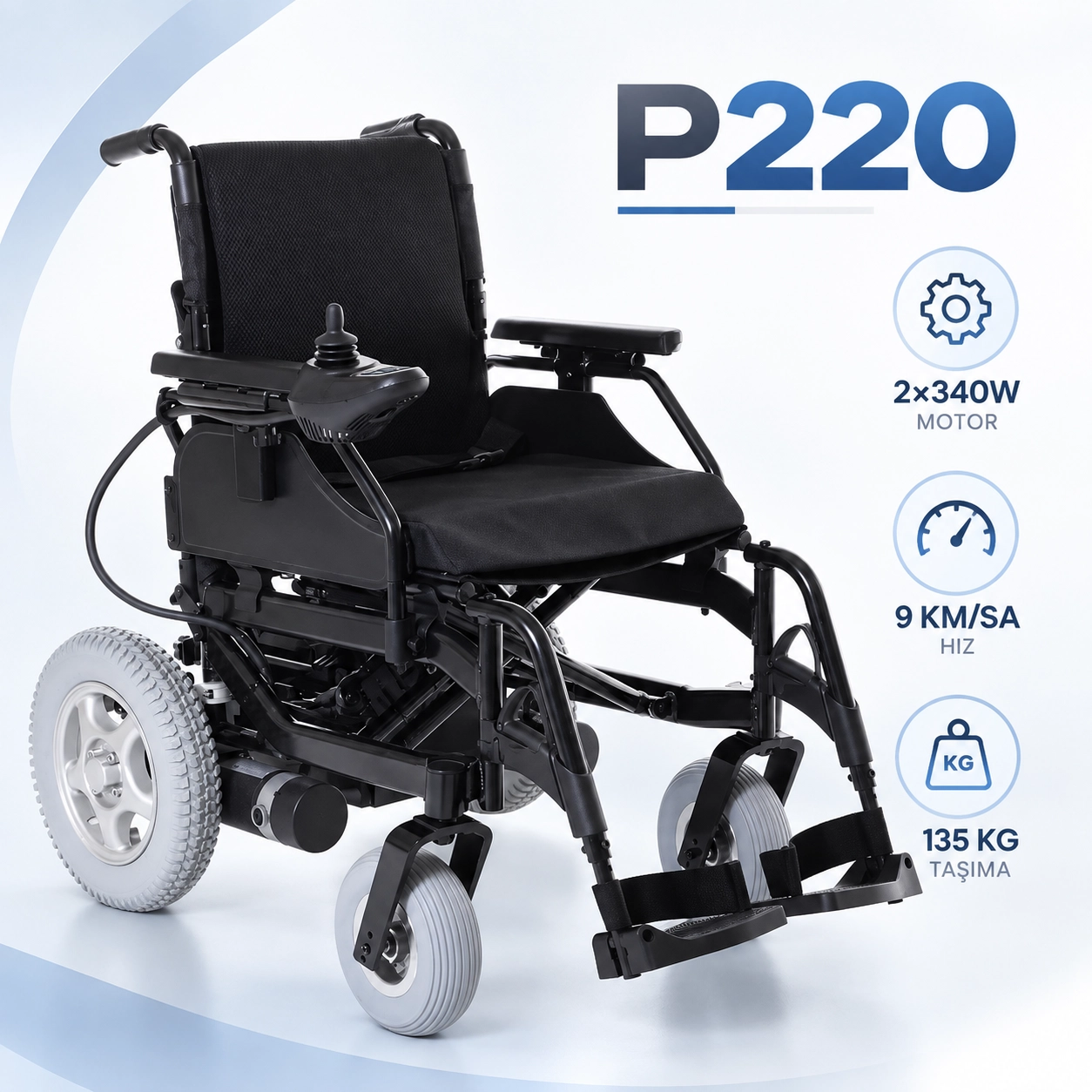 Poylin P220 Katlanabilir Akülü Tekerlekli Sandalye