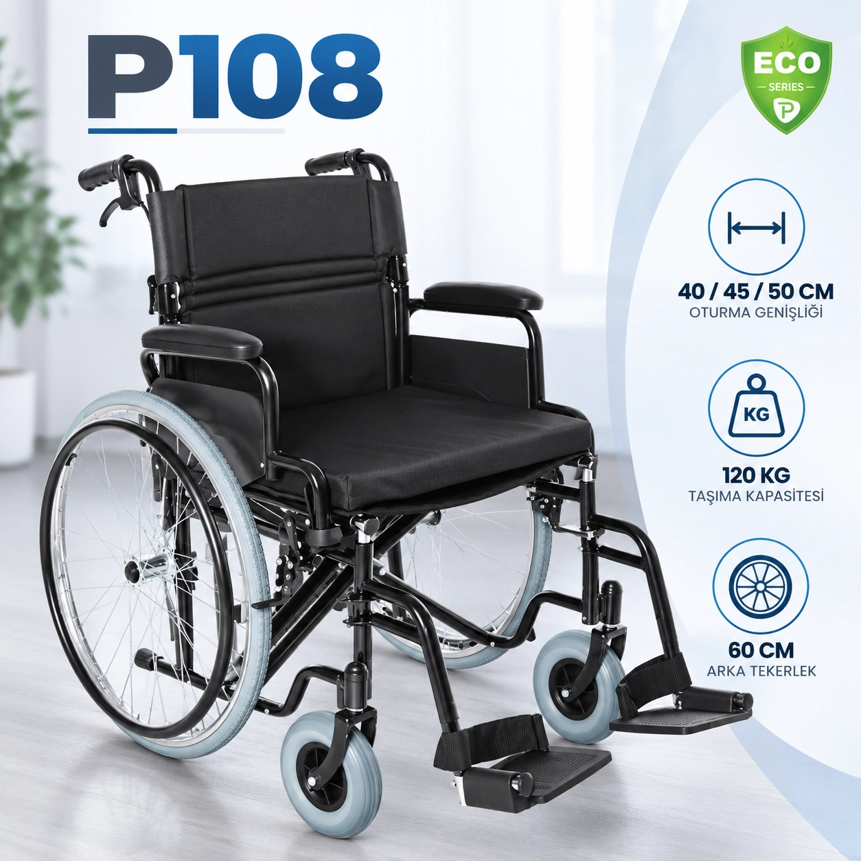 Poylin P108 Özellikli Tekerlekli Sandalye