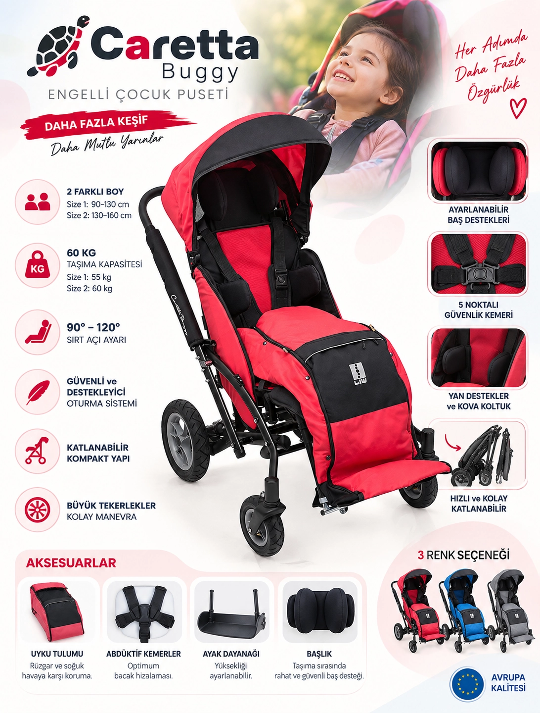 Caretta Buggy Engelli Çocuk Puseti