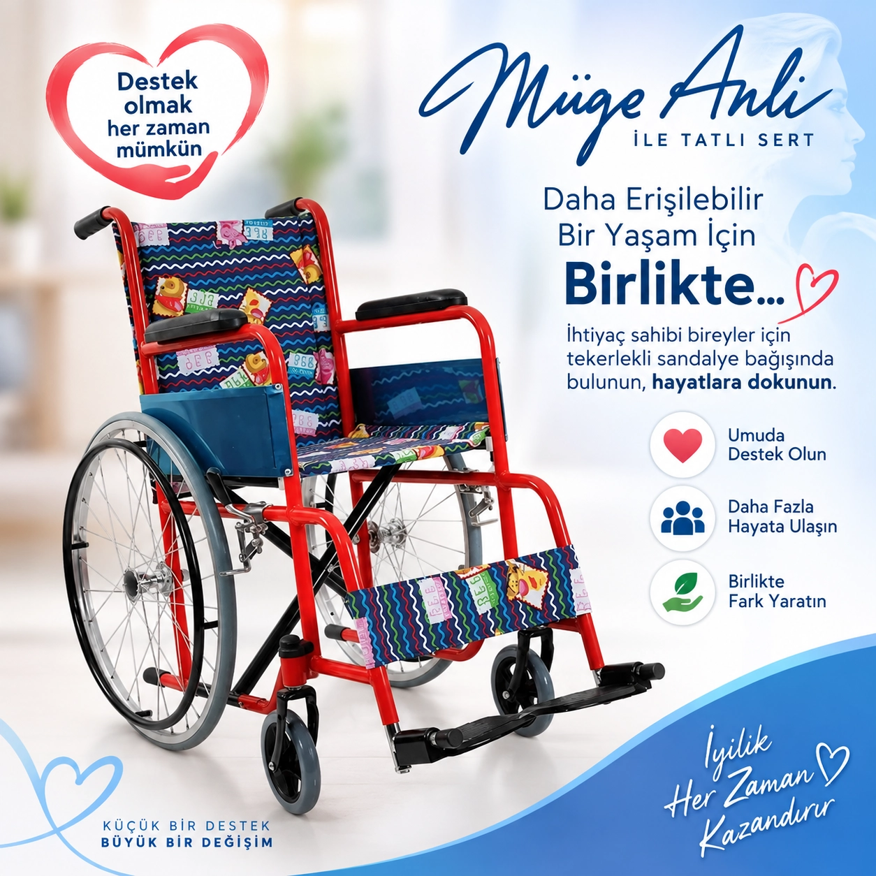 Müge Anlı Bağışına Uygun Tekerlekli Sandalye