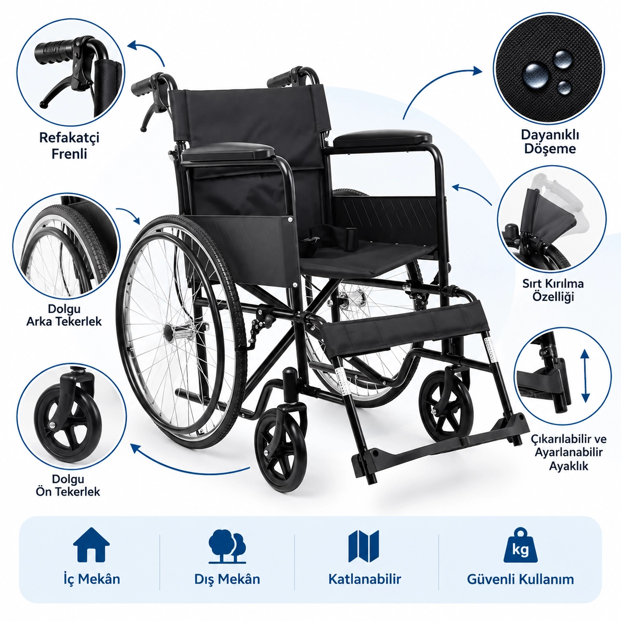 Comfort Plus DM-9012 Manuel Tekerlekli Sandalye