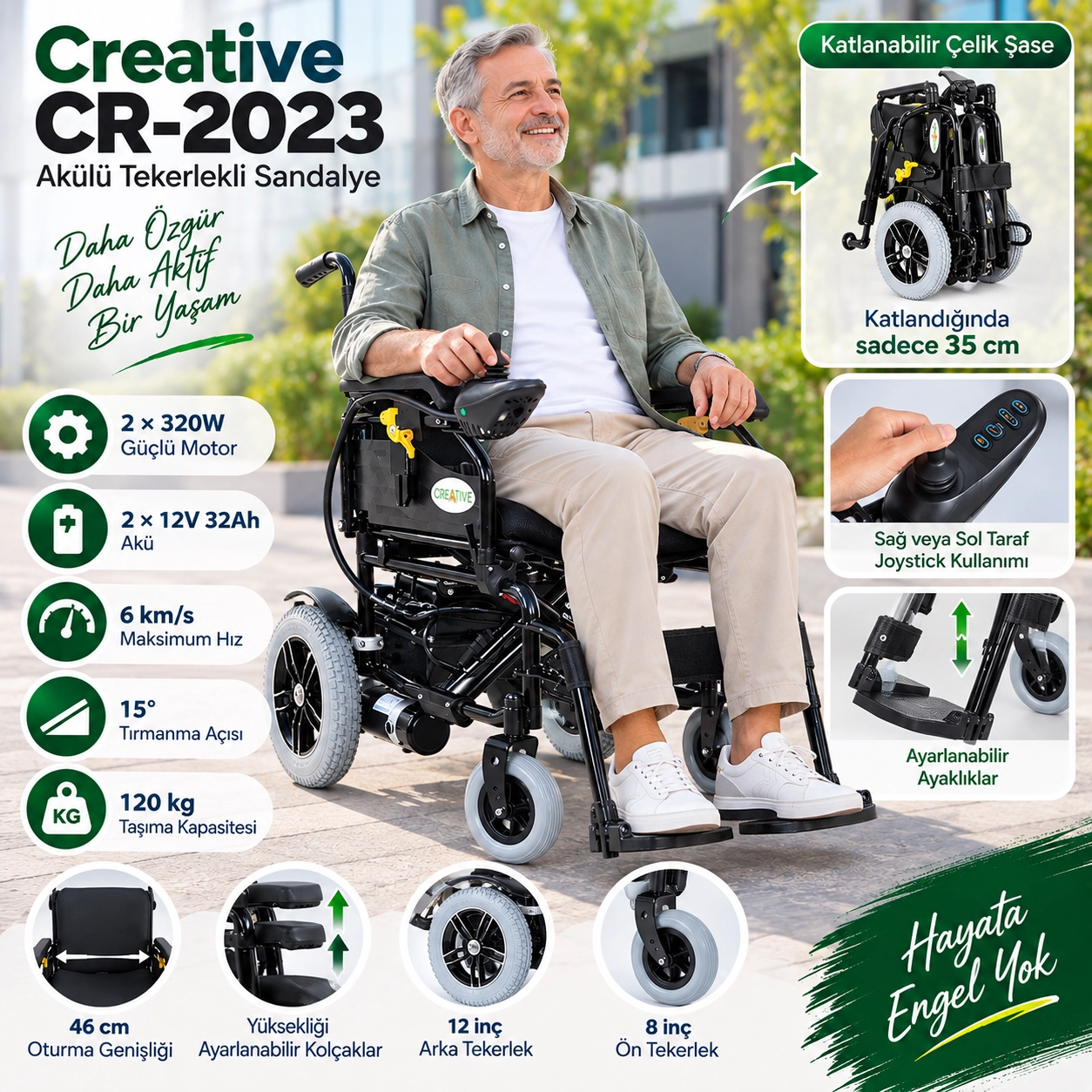 Creative CR-2023 Akülü Tekerlekli Sandalye