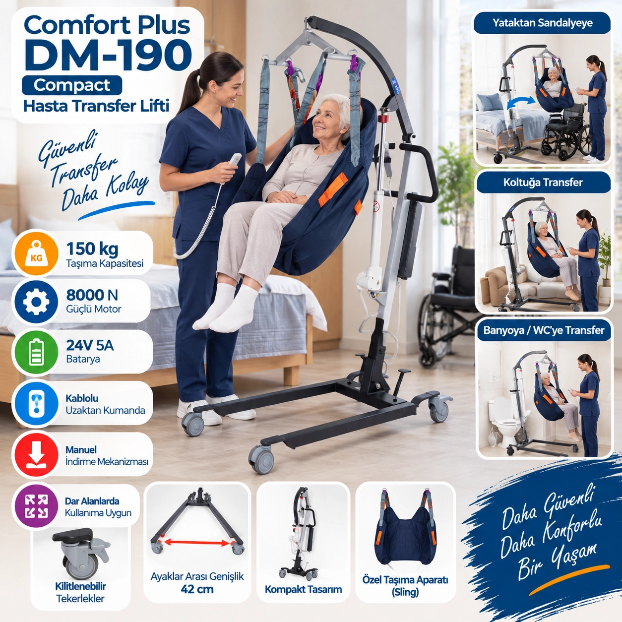 Comfort Plus DM-190 Compact Hasta Transfer Lifti