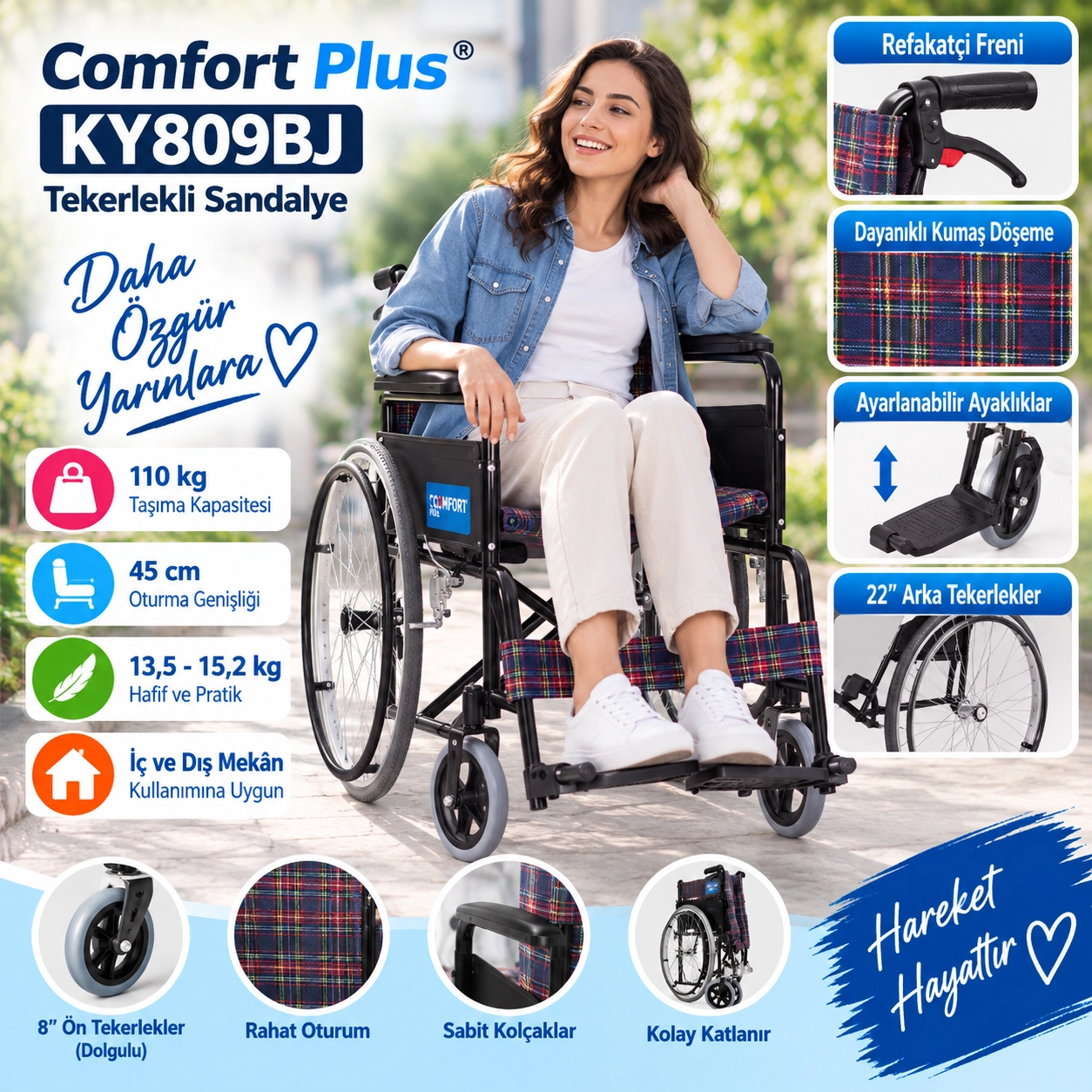 Comfort Plus KY809BJ Tekerlekli Sandalye