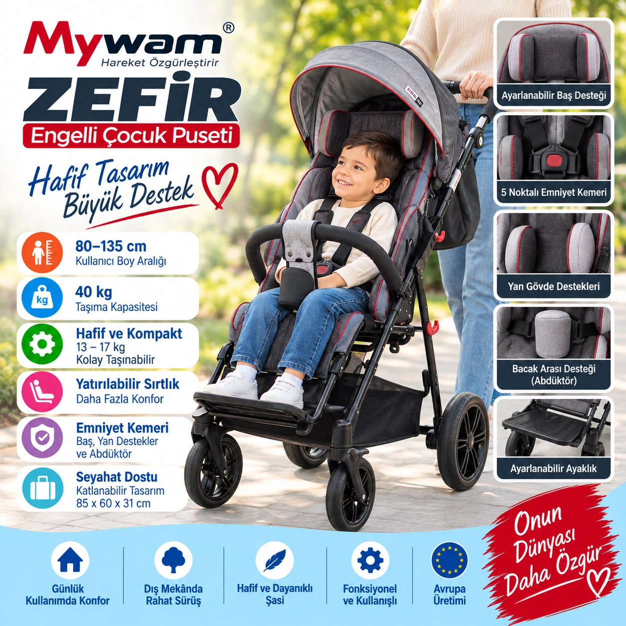 Mywam Zefir Engelli Çocuk Puseti