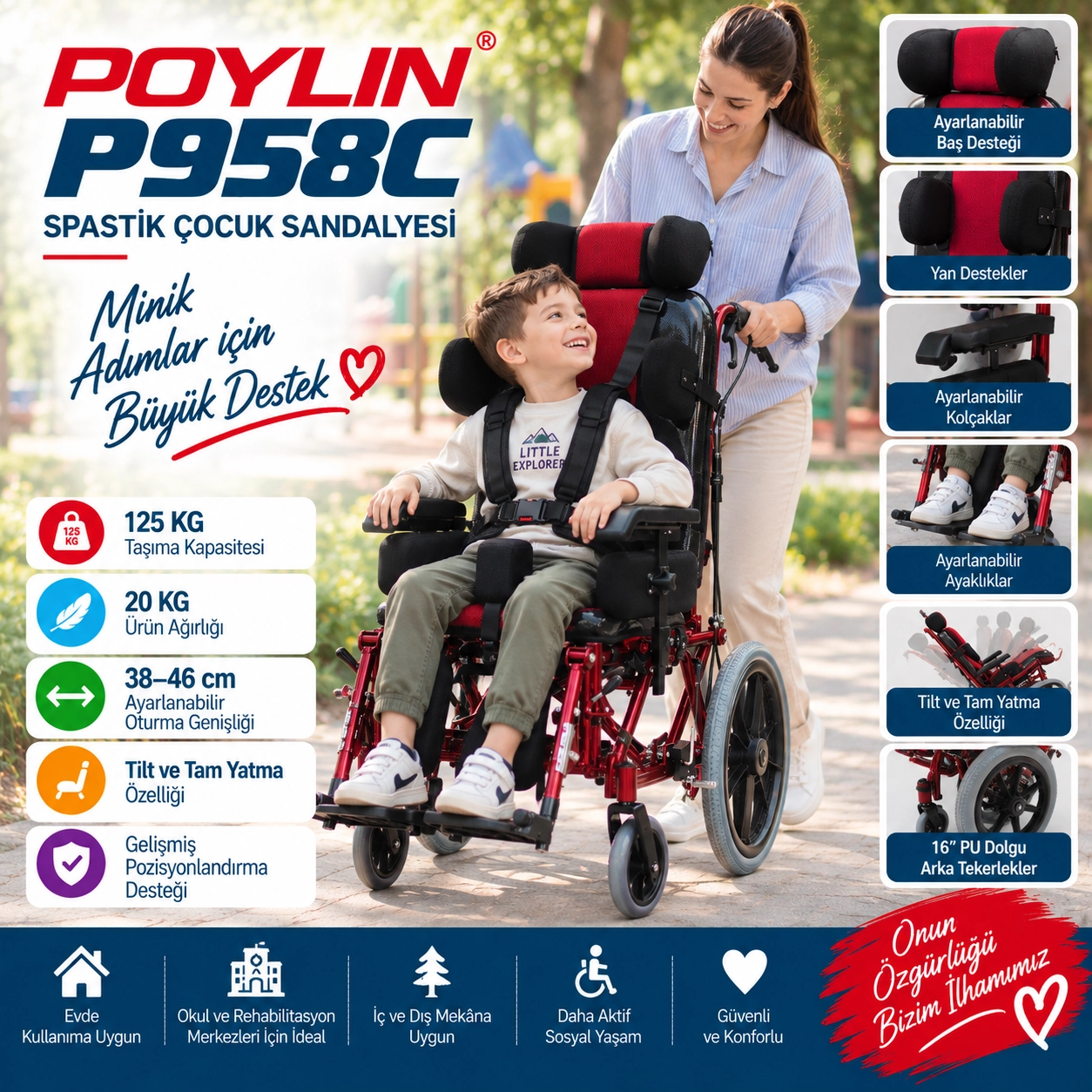 Poylin P958C Spastik Çocuk Sandalyesi
