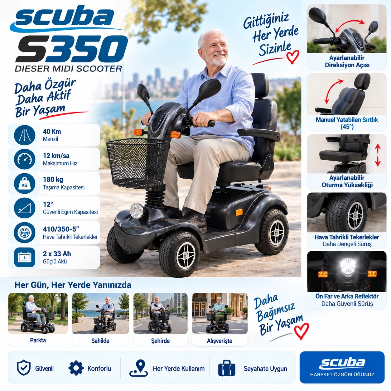 Scuba S350 Dieser Midi Scooter