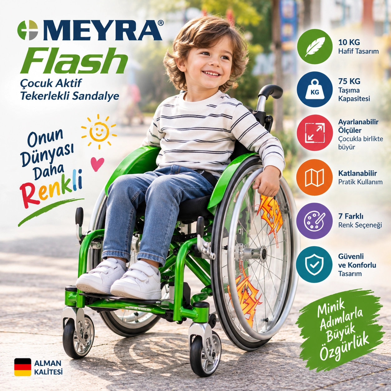 Meyra Flash Çocuk Aktif Tekerlekli Sandalye