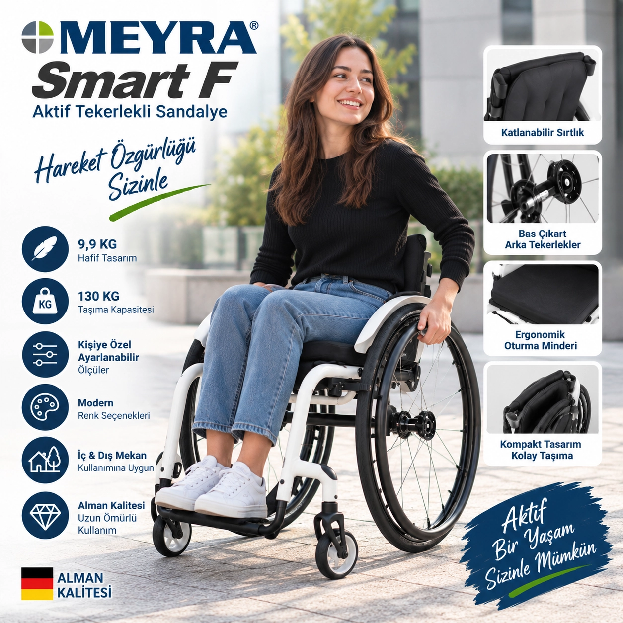 Meyra Nano Aktif Tekerlekli Sandalye