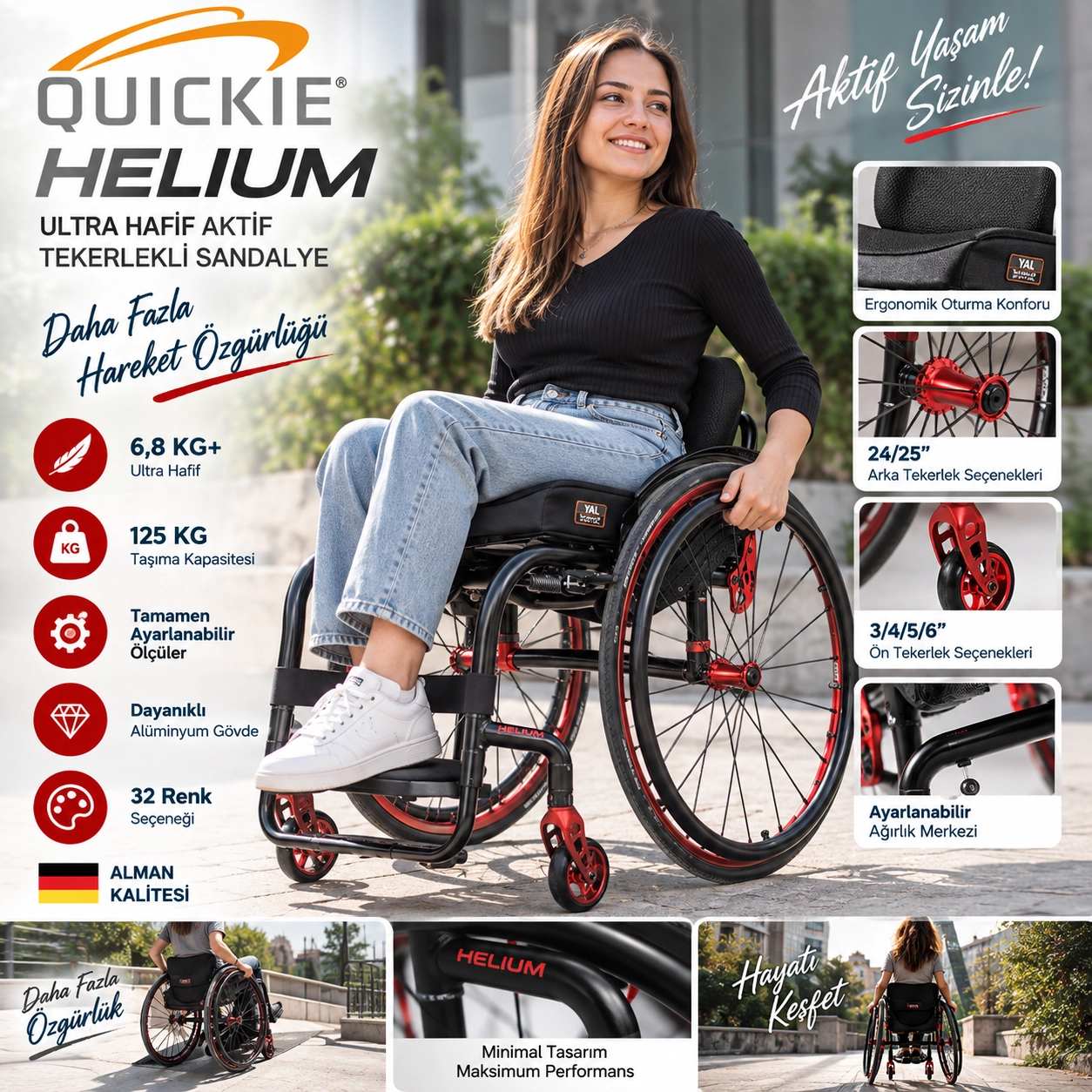 Quickie Helium Aktif Tekerlekli Sandalye