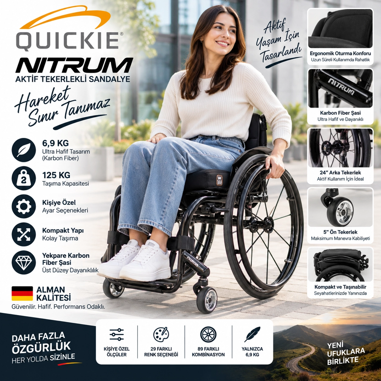 QUICKIE Nitrum Aktif Tekerlekli Sandalye