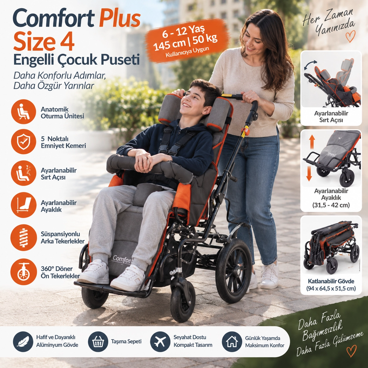 Comfort Size 4 Engelli Çocuk Puseti