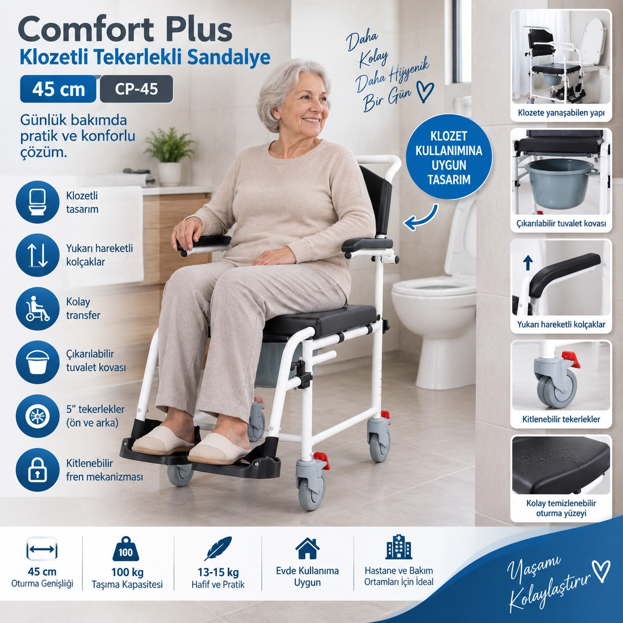 Comfort Plus Easy Shower Banyo ve Tuvalet Sandalyesi 