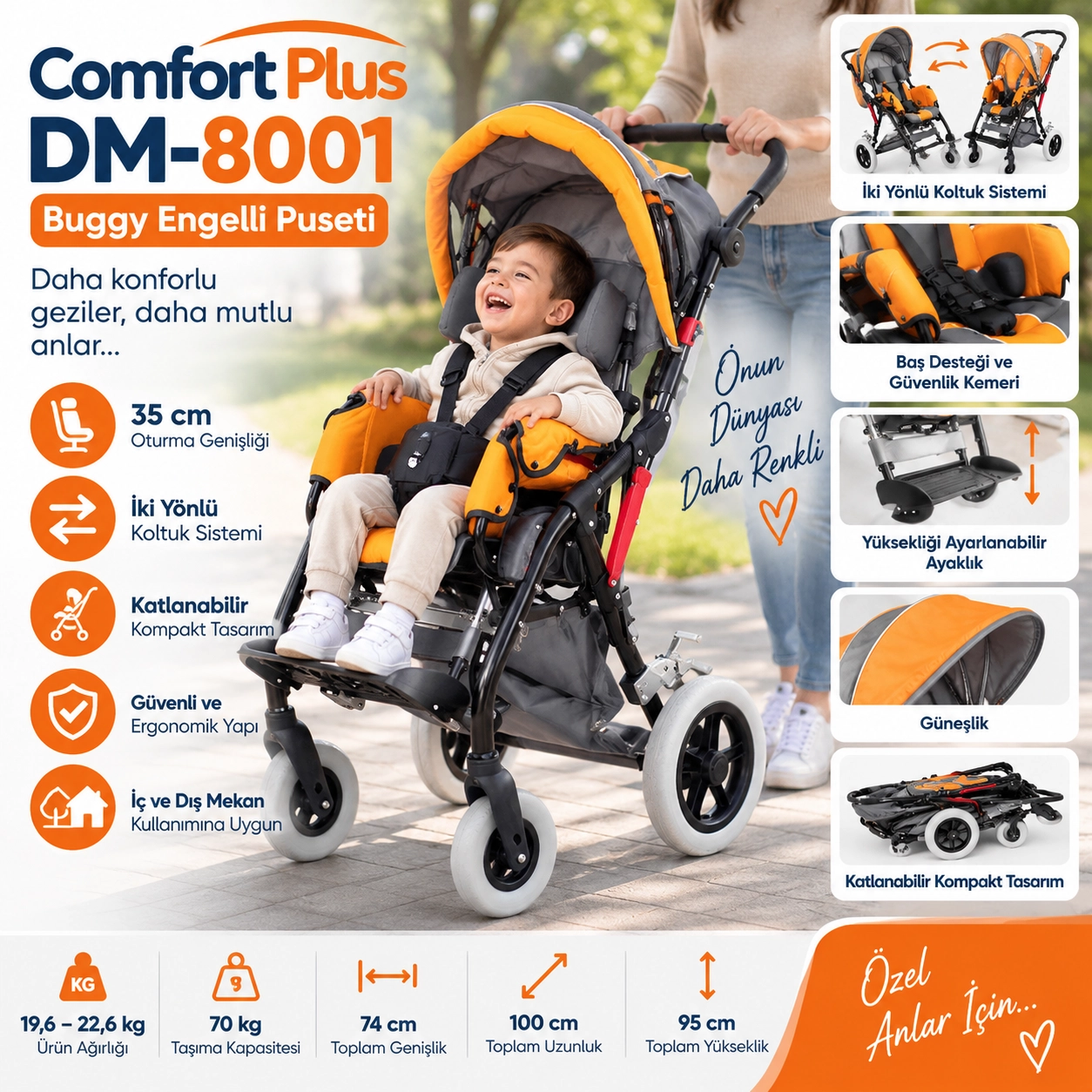 Comfort Plus DM-8001 BUGGY 35 cm Engelli Puseti