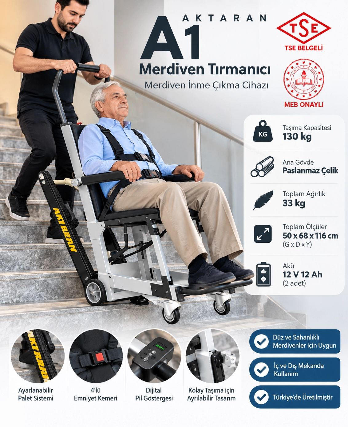 Aktaran A1 Merdiven Tırmanıcı TSE ve MEB Onaylı