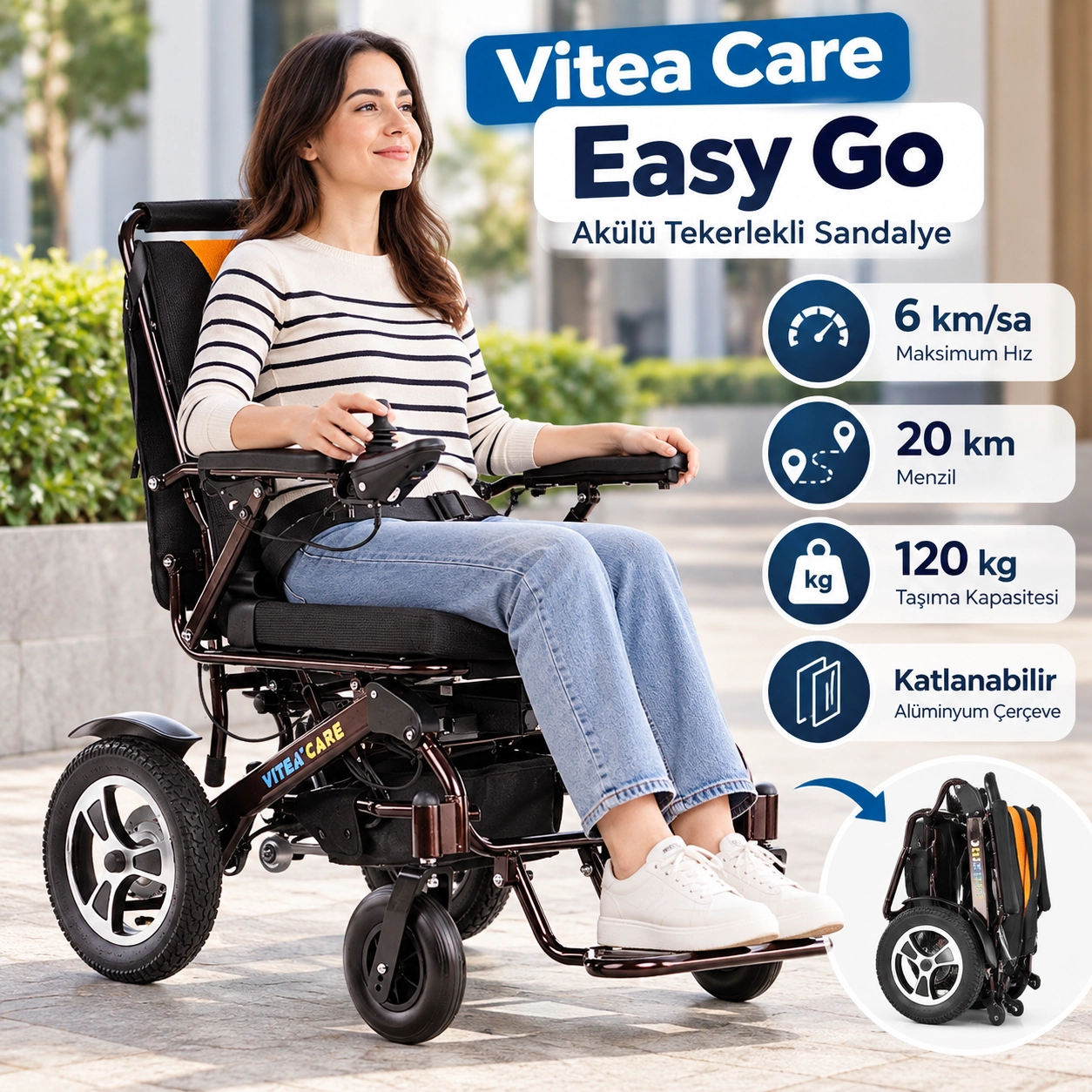 Vitea Care Easy Go Akülü Tekerlekli Sandalye